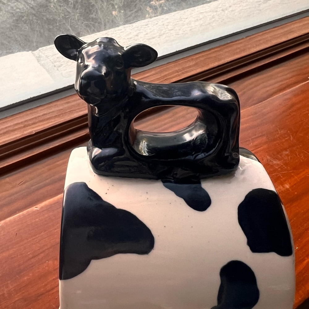 Handmade Ceramic Cow Mug with Novelty Cow Handle